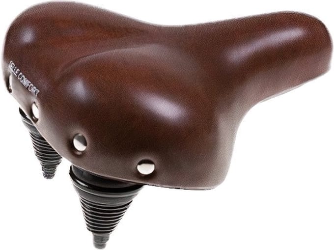 Selle Comfort Comfortabel retro fietszadel - bruin - elastomeer vering - unisex ontwerp