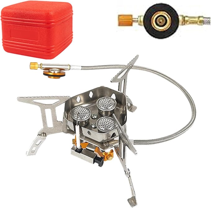 Draagbare Gaskookplaat Camping - 5800W - 3-Pits - Opvouwbaar - Winddicht - BBQ