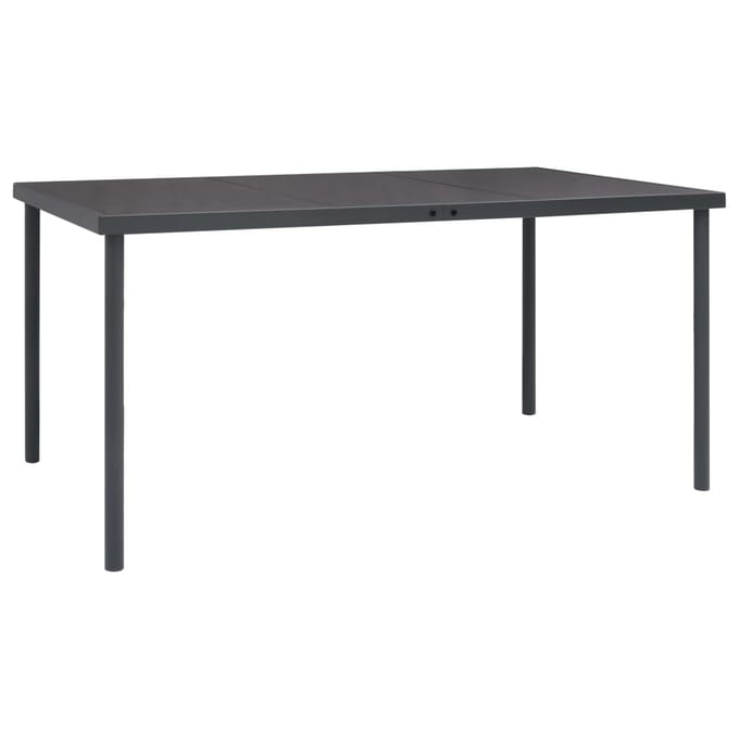 vidaXL - Tuintafel - 150x90x74 - cm - staal - antracietkleurig