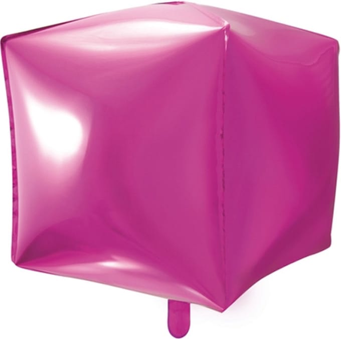 Partydeco - Folieballon kubus Magenta
