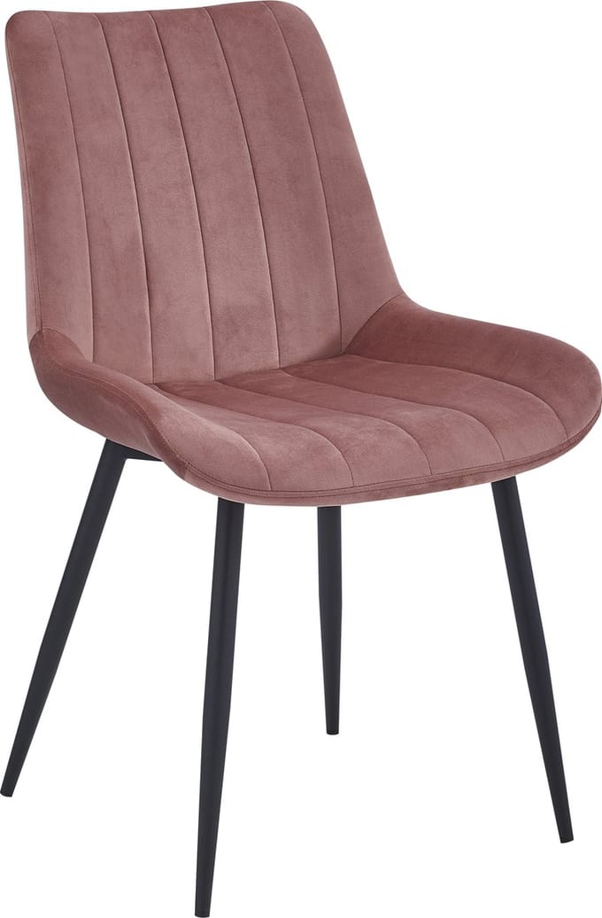 Colenis® - Verta Eetkamerstoel - Set Van 6 - roze - Velvet - Industrieel