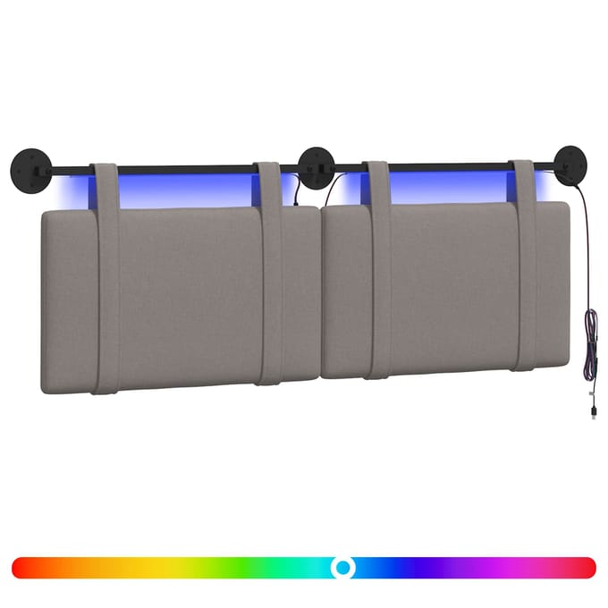 vidaXL - Hangend - hoofdbord - Taupe - Stof