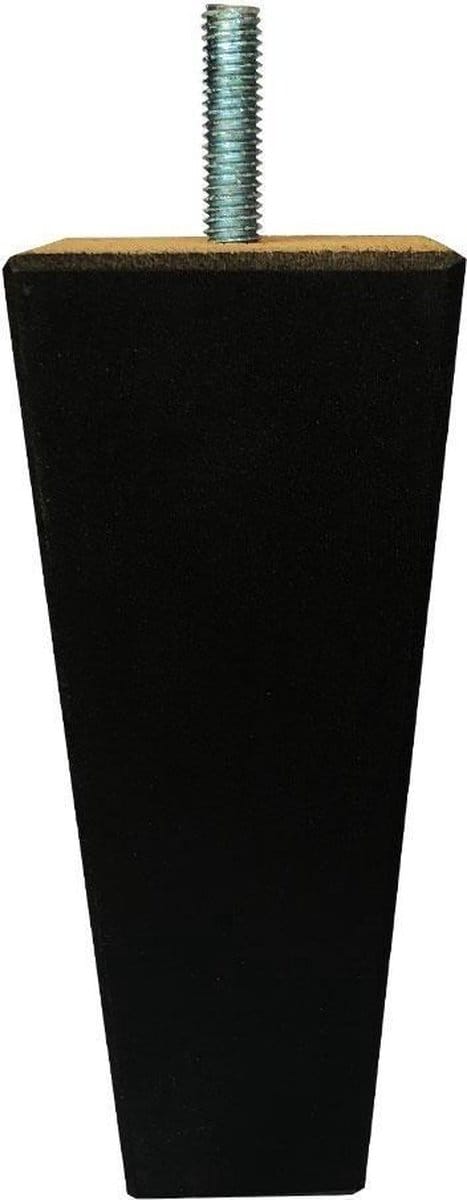 Houten Trapezium Meubelpoot - 13 cm (M8) - Zwart