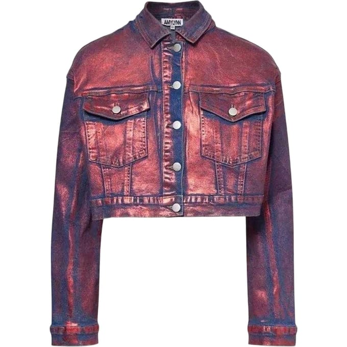 AmyLynn Dames Metallic Spijkerjack (Rood)
