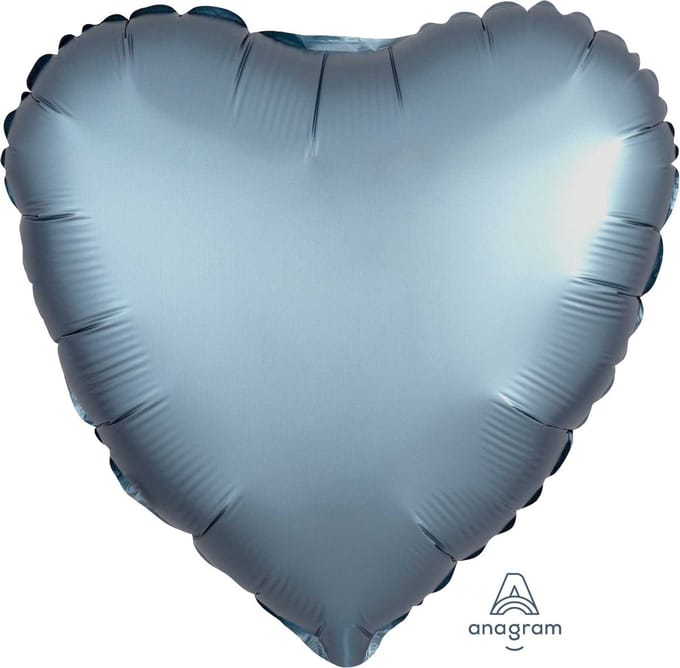 Amscan - Folieballon Satin Luxe Steel Blue hart