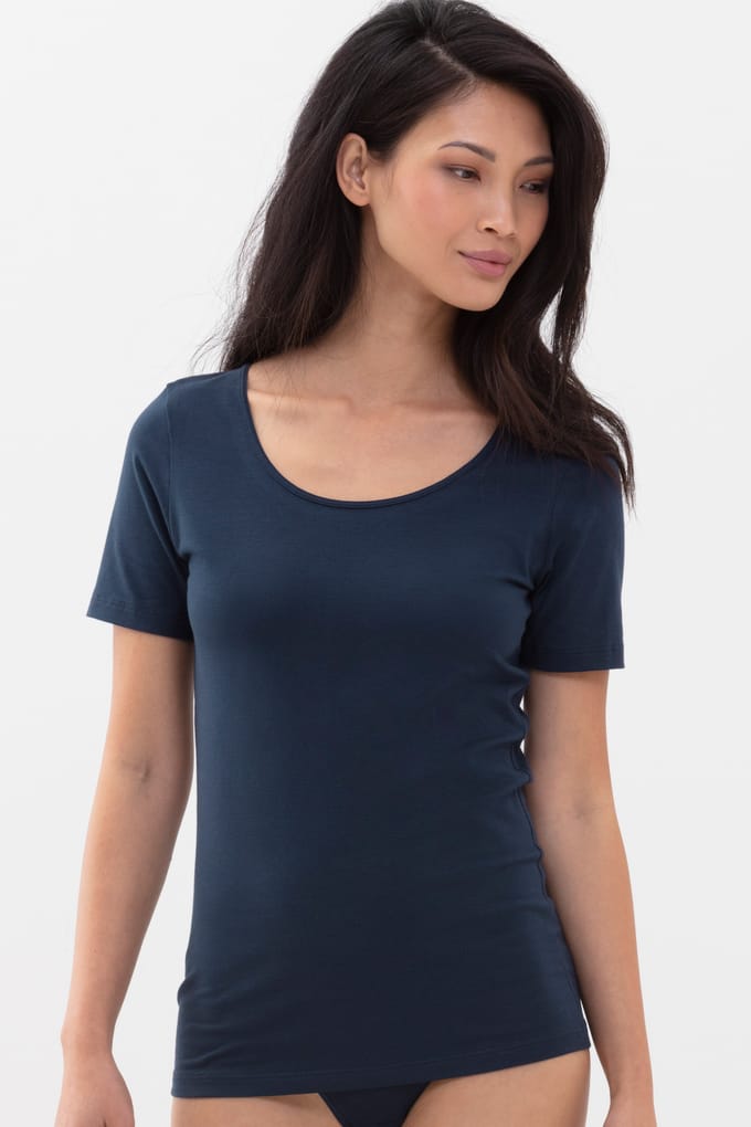 Top 1/2-lange mouwen Serie Cotton Pure Night Blue