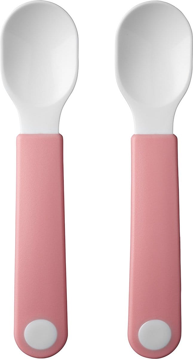 Mepal Mio oefenlepel – Set van 2 – Goede grip – Kinderservies – Deep pink