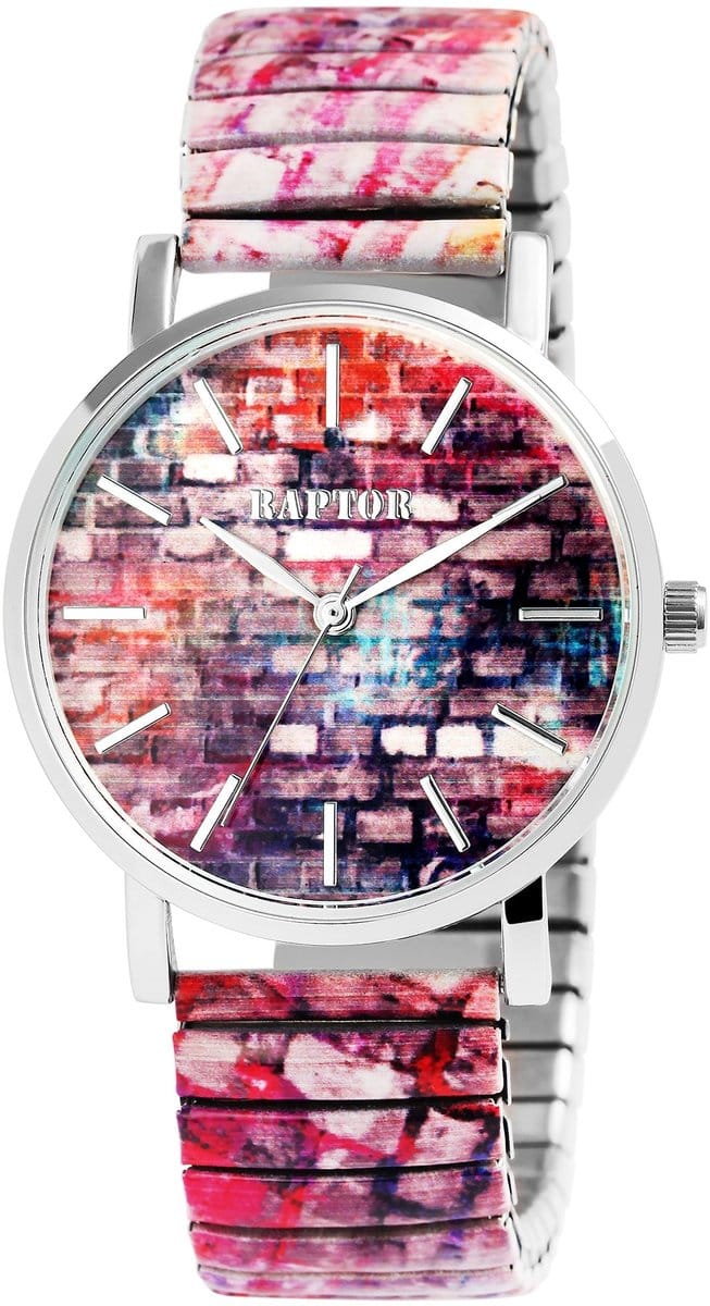 Raptor Herenhorloge siliconen JW20204 met echte leren band, 5ATM, basic, modern, zakelijk