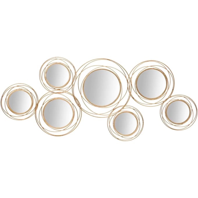Wanddecoratie Mirrors Gold Round 124,5×4×53,5 cm