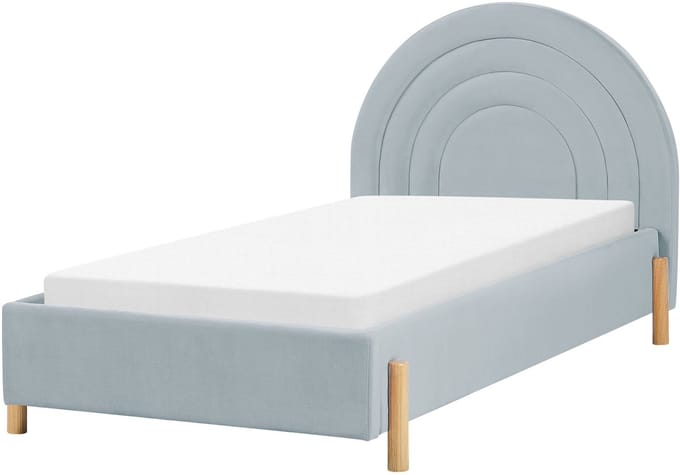 ANET - Bed - Lichtblauw - 90 x 200 cm - Fluweel