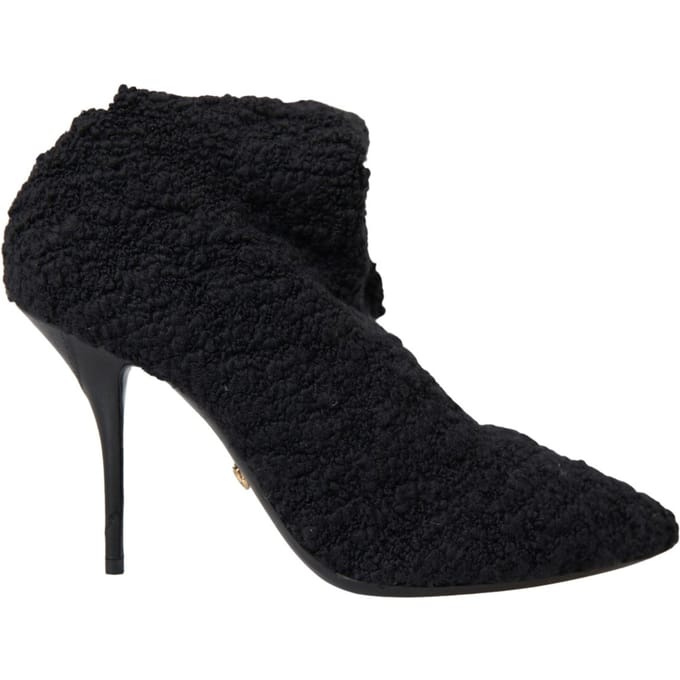 Dolce & Gabbana Zwarte Stiletto Hakken Middenkuit Laarzen