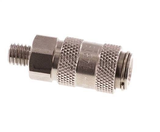 RVS DN 2.7 (Micro) Luchtkoppeling Snelkoppeling M5 Buitendraad Double Shut-Off - CLS2-M-S-SV-5