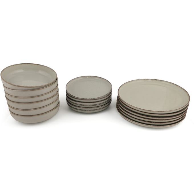 Asir - Dinerset - eetset - servies - 18-delig - Groene Porselein - 27 x 27 x 2,5 cm (L x D x H)