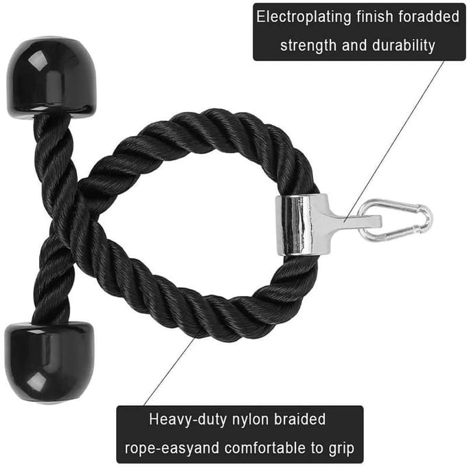 Pull Down Touw Enkele Handgreep Triceps Biceps Workout Hulpstuk voor Kabelmachine Fitness Katrol Workouts black