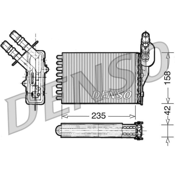 Warmtewisselaar, interieur verwarming DENSO DRR23001