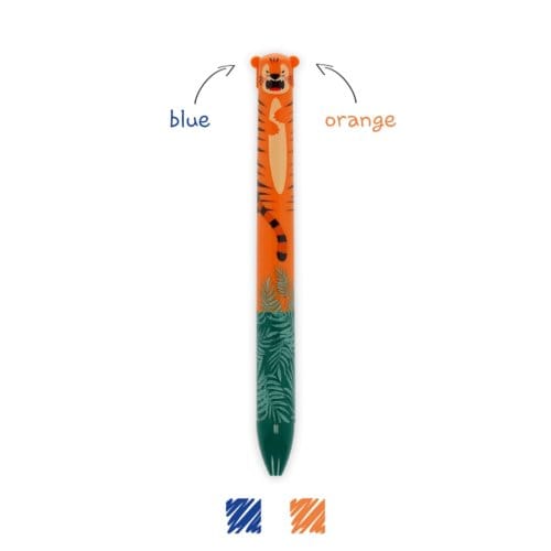 Legami click & clack 2 kleuren balpen - tiger
