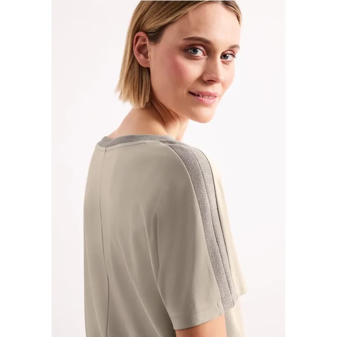 Shirt met hangende schouder en glitter