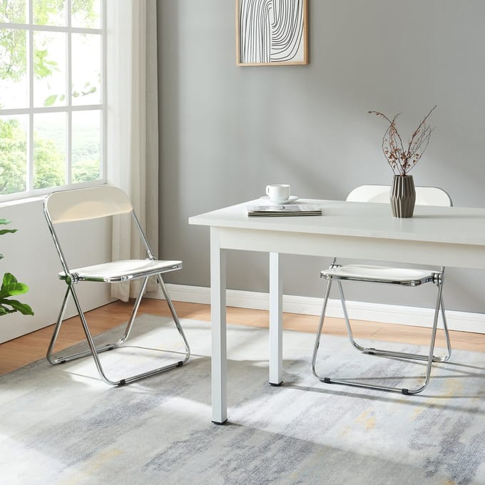 Klapstoel set van 2 Pornainen 74x46x47 cm wit [en.casa]