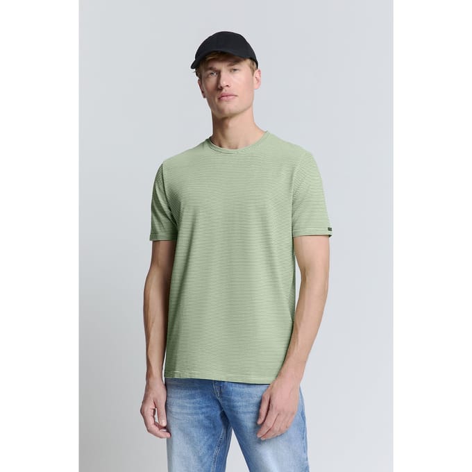 No Excess T-shirt Crewneck Stripes Mint Größe: M | Basic T-Shirts Outlet | Herren | Cyan