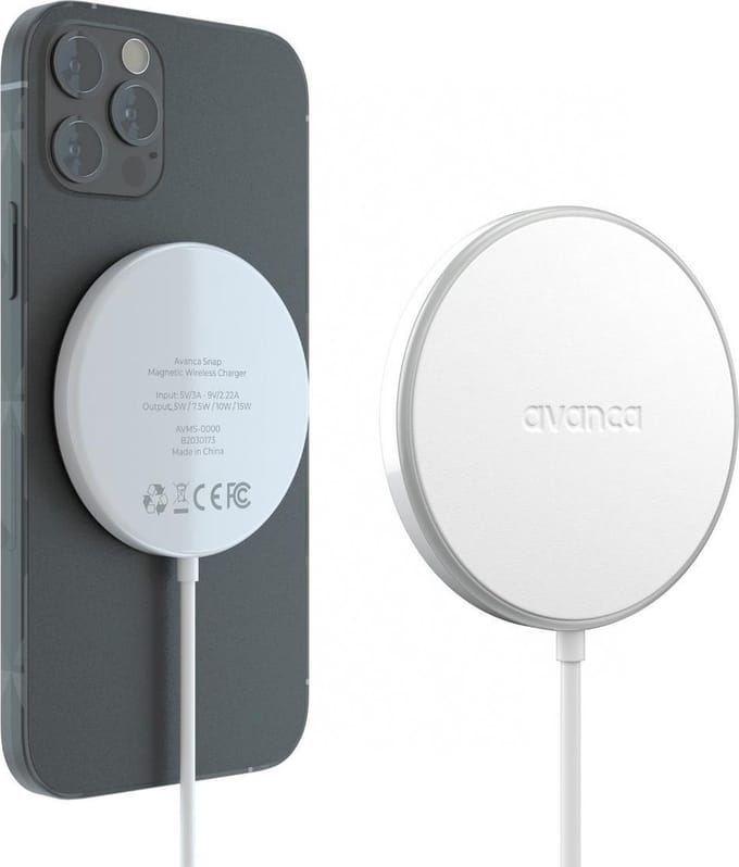 Avanca Draadloos Magnetische Oplader - Magsafe Charger iPhone - Wit