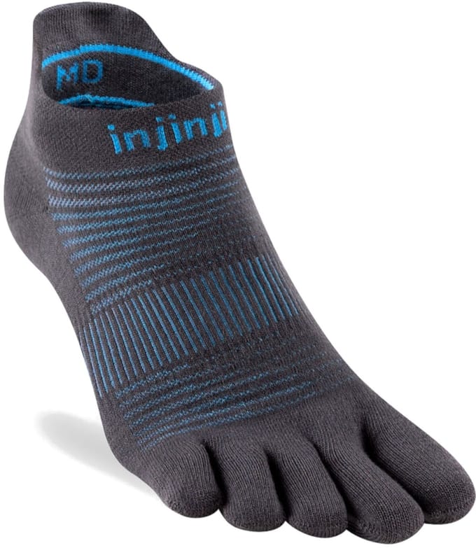 Injinji Run Lightweight No-Show Coolmax - Zwart/Blauw - 37-40