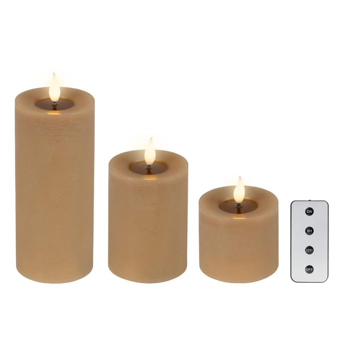 LED real kaars wax pit on top w resin fire flame  effect binnen mix