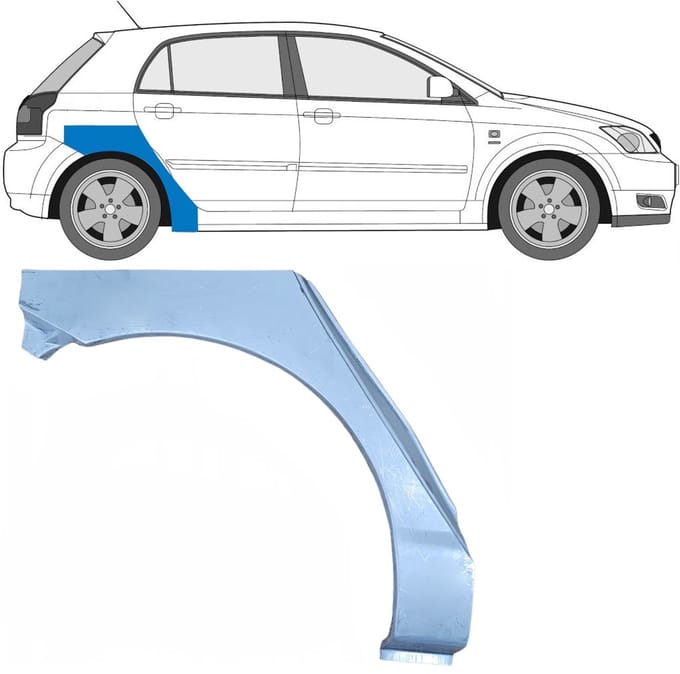 Reparatiepaneel achterspatbord voor Toyota Corolla E12 2001-2007 / Rechts