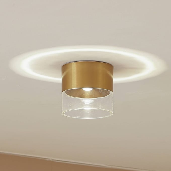 Lindby LED plafondlamp Dalila, goud, Ø 10 cm, aluminium