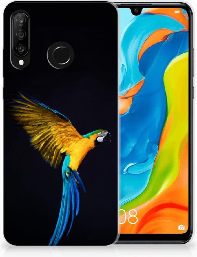 Huawei P30 Lite TPU Hoesje Papegaai