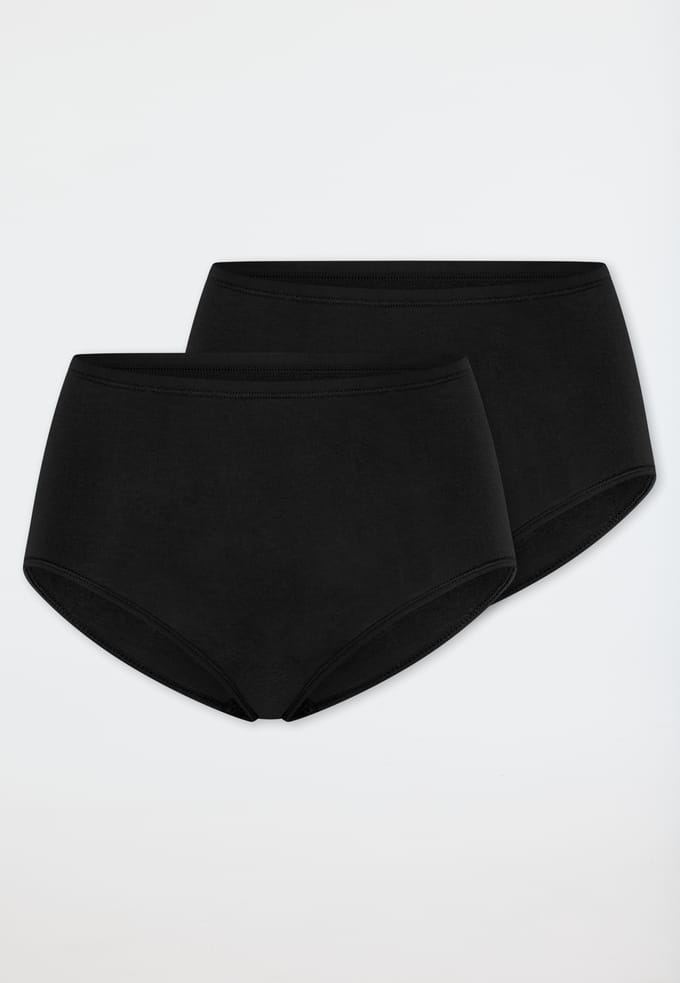Schiesser 2 PACK Maxi Slip 95/5 - Dames Onderbroek - zwart