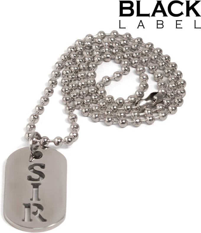 Black Label - SIR Kink Fetish Dogtag - Kinky ketting - Rvs design