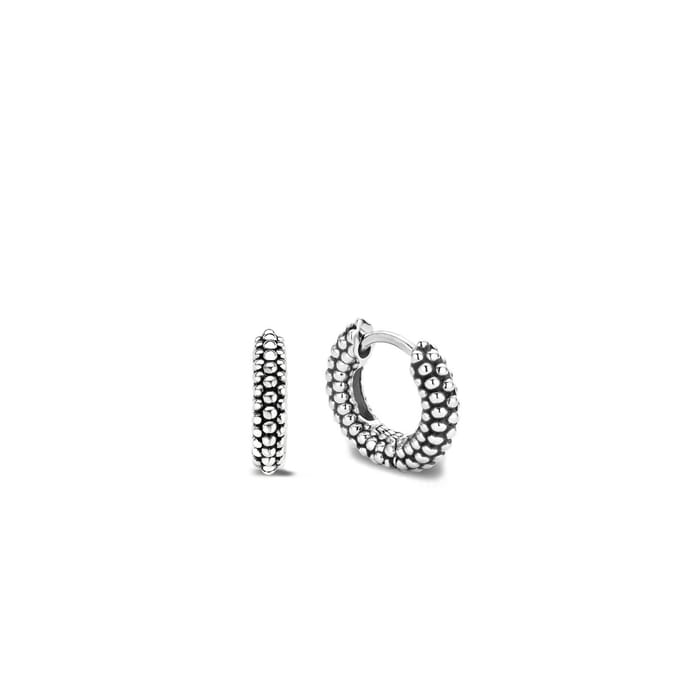 TI SENTO Dames Oorbellen - 925 zilver - Zwart - 7210BB