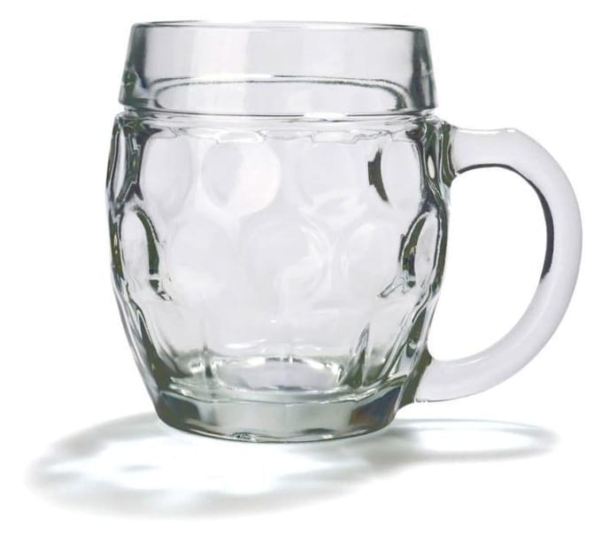 Set van 6 bierglazen Tübinger glas 0,5 L - Traditionele bierpullen hoogte 121 mm diameter 105 mm gewicht 650 g