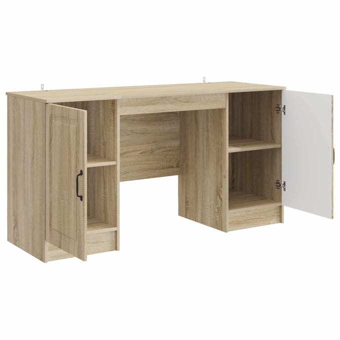 vidaXL - Bureau - Sonoma - Eiken - 142,5 - x - 50 - x - 75 - cm - Bewerkt - hout