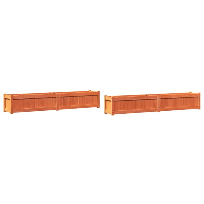 vidaXL - Plantenbakken - 2 - st - cm - massief - grenenhout - wasbruin