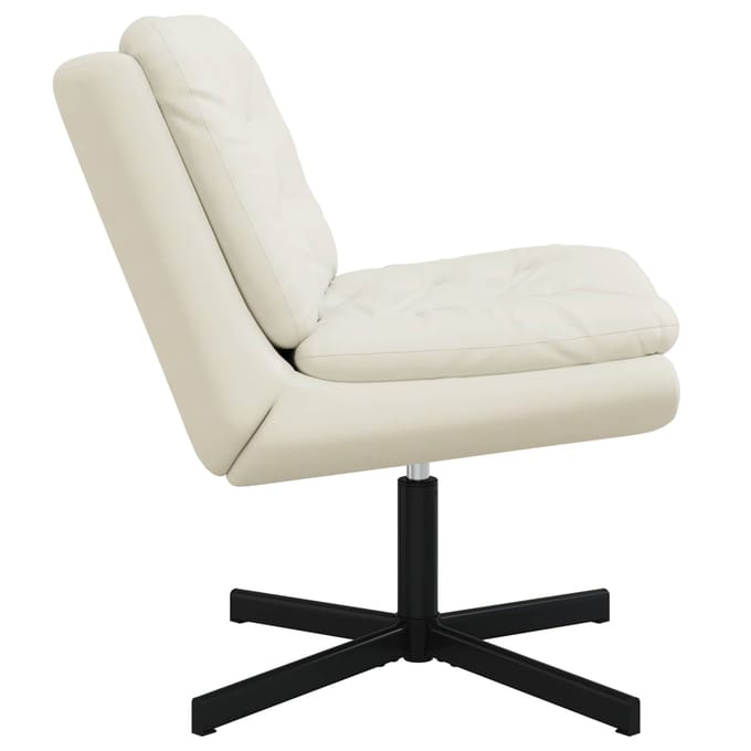 vidaXL - Draaiende - Relaxstoel - Crème - 63 - x - 75 - x - 76 - cm - Fluweel