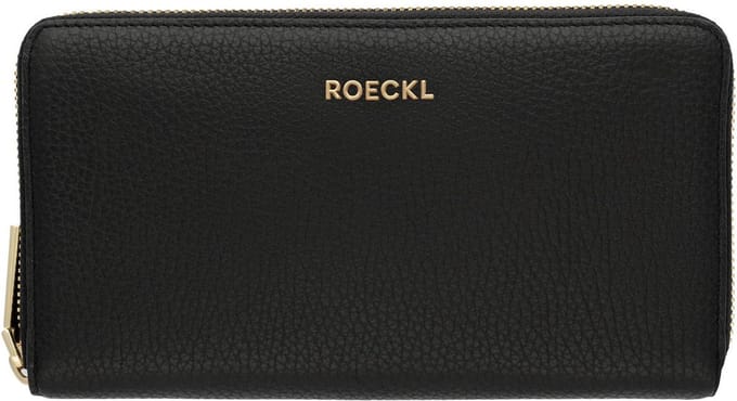 ROECKL Leren Portemonnee Donna Large Wallet Black Zwart