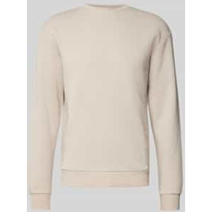 JACK & JONES Bradley sweat crew regular fit - heren sweatshirt katoenmengsel met O-hals - beige