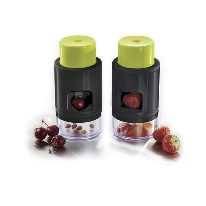 Ibili 793300 Dénoyauteur de Cerises Coupé-Fraises Plastique/Inox