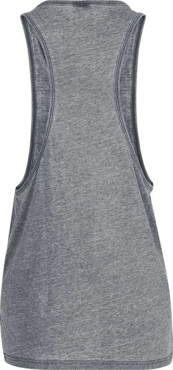 Nirvana Top - Curved Logo - S tot M - voor Vrouwen - donkergrijs gemêleerd