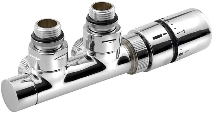Sapho Twin - Aansluitventielset voor middenaansluiting, hartafstand 50 mm, rechts, chroom CP3010S