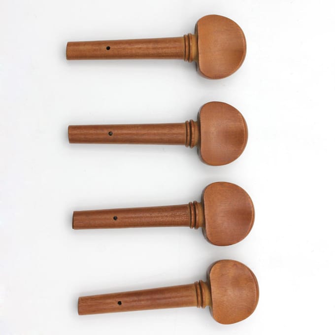 4 stuks 4/4 maat viool stemsleutelset van jujubehout, houten vervanging voor 4/4 maat viool brown