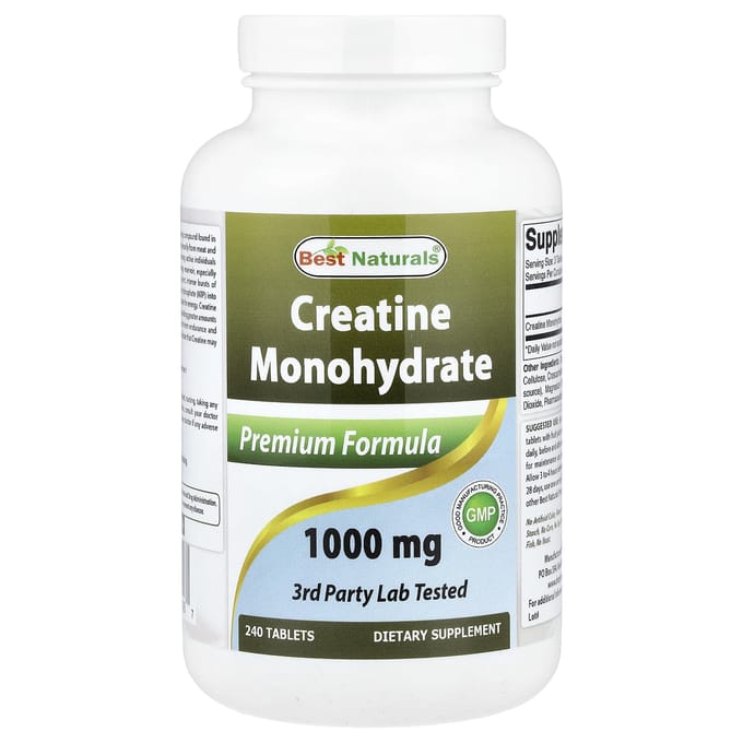 Best Naturals, Creatine Monohydraat, 1.000 mg, 240 Tabletten