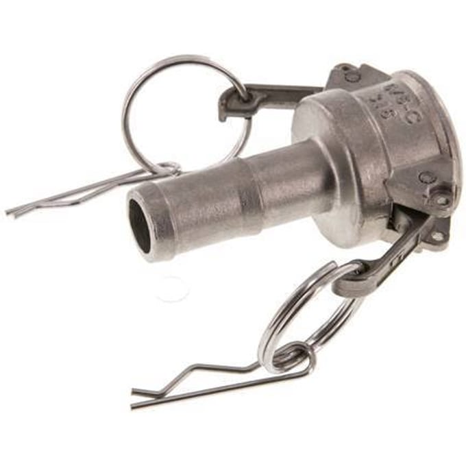 Camlock DN 20 (3/4'') Koppeling RVS met slangpilaar (19 mm) Type C MIL-C-27487