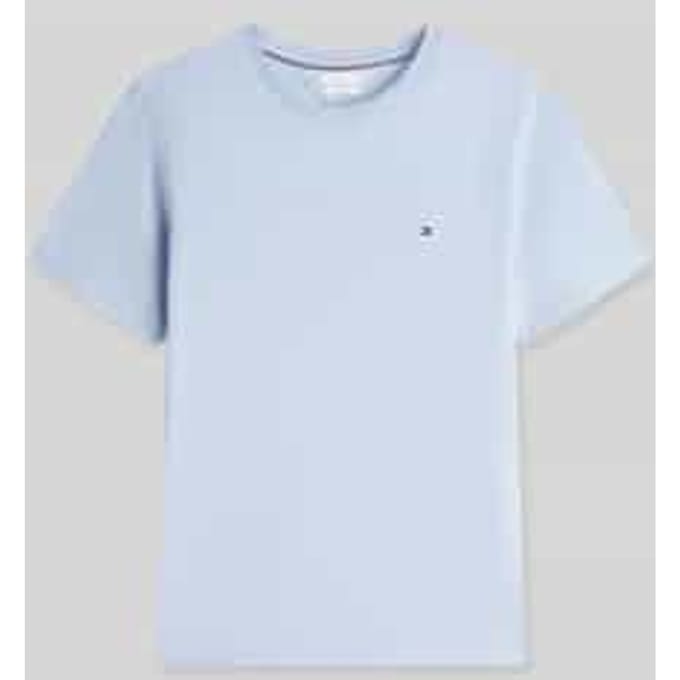 Tommy Hilfiger Flag Embroidery T-shirt Sky Blue Größe: S | Basic T-Shirts Outlet | Herren | Blau