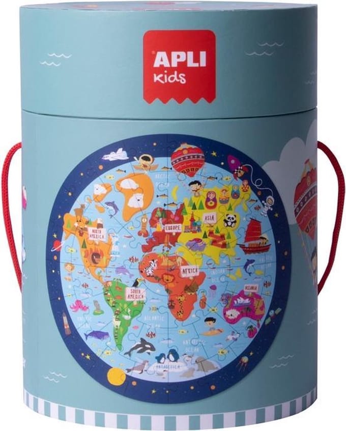 APLI Kids Ronde Puzzel Wereldkaart