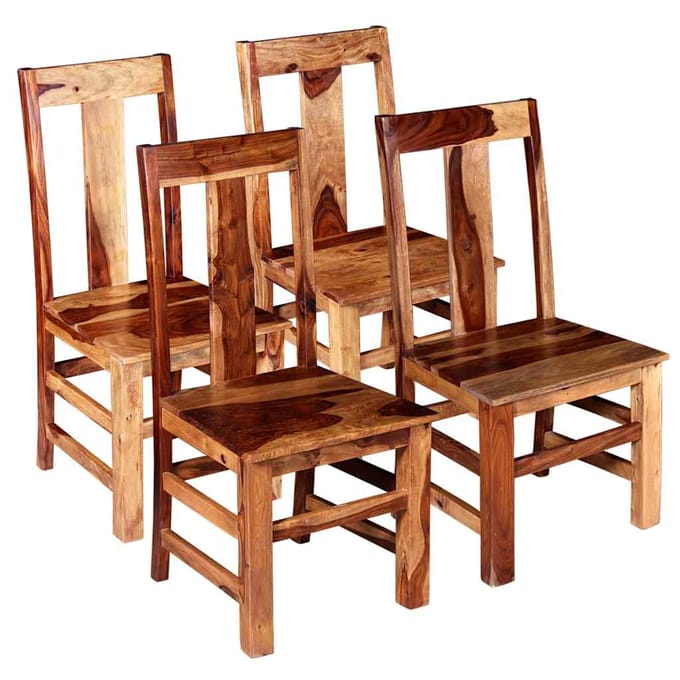 vidaXL - Eetkamerstoelen - 4 - st - massief - hout