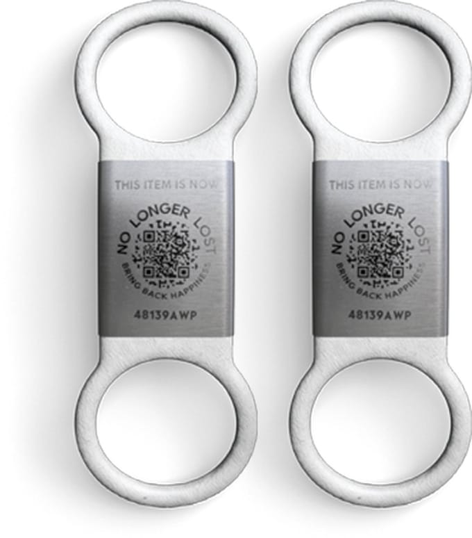 NoLongerLost - Helm Tag (x2) - Slimme Helm Tag - Wit - QR Code - tracking/tracing