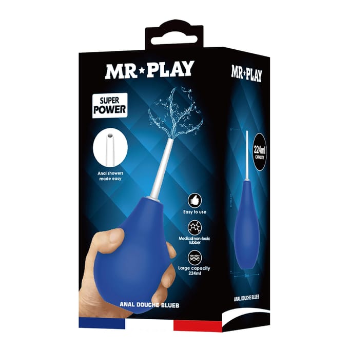 Mr. Play - Anaal Douche - Handzaam Model - Smalle Canule - Blauw