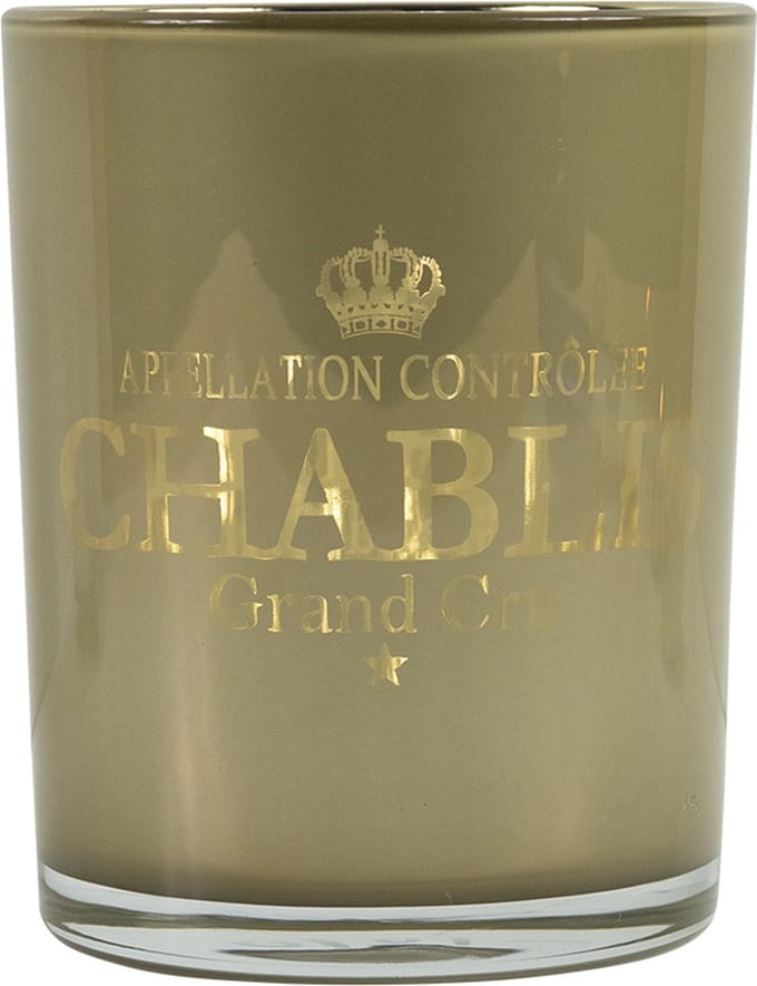 Theelichthouder wijn chablis taupe medium 12cm